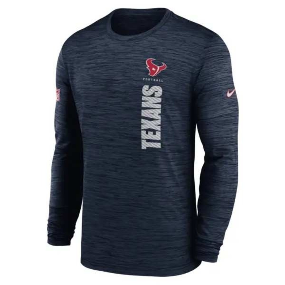 Nike Houston Texans Kids Navy Blue Space Dye Long Sleeve L(14/16) Shirt NFL‎